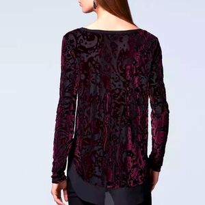 Simply Vera Vera Wang Velvet Burnout Top Petite M